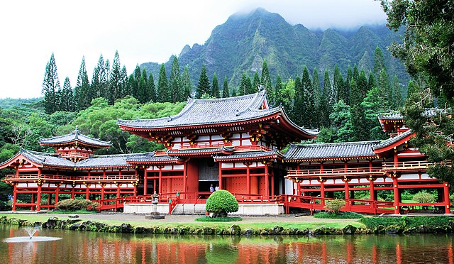 Byodo-In Temple, a serene Buddhist temple located in Oahu, Hawaii, USA